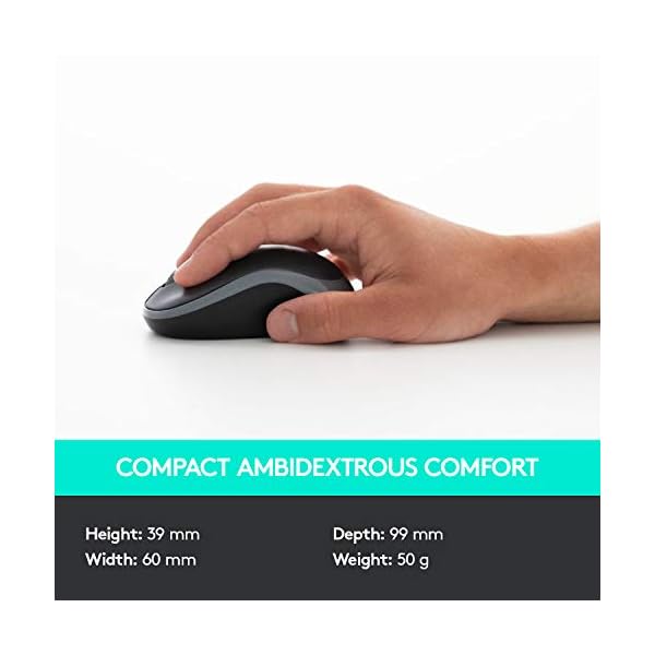 Logitech MK330 Wireless Keyboard and Mouse Combo for Windows, 2.4 GHz Wireless with USB-Receiver, Portable Mouse…