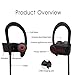 APEKX Bluetooth Earbuds, Sport Wireless Headphones Noise Cancelling in-Ear Earphones for Running Gym Sweatproof Secure Fit Headset with Mic(Black)