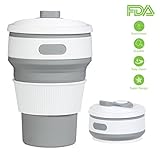 ROCONTRIP Silicone Collapsible Cup Convenient Travel Coffee Mug Lightweight Food Grade Silicone & PP BPA Free for Camping Hiking Outdoor Commuters