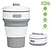 ROCONTRIP Silicone Collapsible Cup Convenient Travel Coffee Mug Lightweight Food Grade Silicone & PP BPA Free Camping Hiking Outdoor Commuters