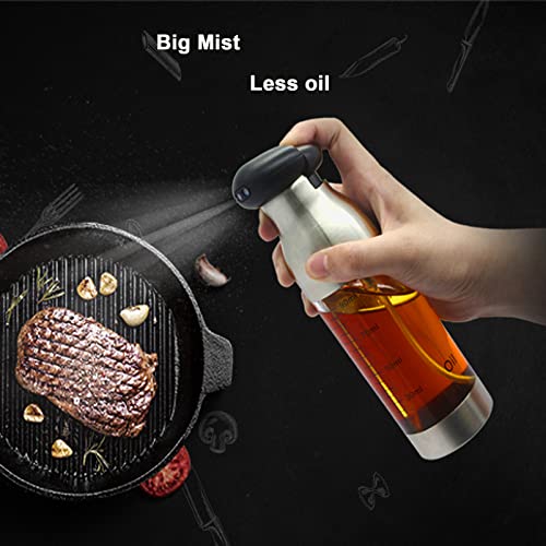 Tyankra Oil Sprayer for Cooking, 2 IN 1 Olive Oil Mist Spray Bottle, Portable Oil Mister with Basting Brush,Bottle Brush for Baking, BBQ, Salad, Air Fryer, Roasting