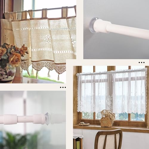 Tension Rods Curtain Tension Rods Extendable No Drilling for Shelves and Kitchen Windows 8mm Diameter 45-59cm