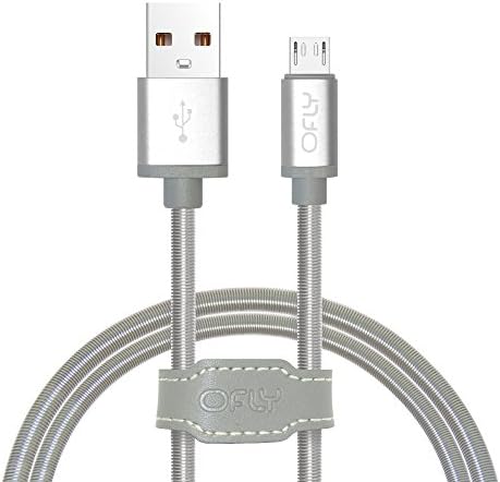 OFLY Stainless Steel Spring Wire Micro Cable USB 2.0 3.3ft Cable USB Charging Cable for Samsung , LG , Blackberry , HTC , Kindle and Other Android Smartphones and MP3 Players