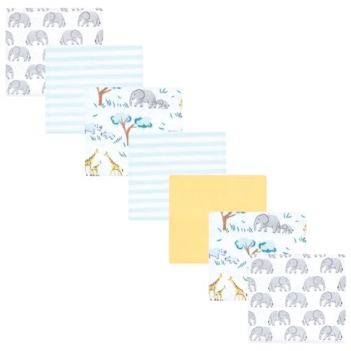 Luvable Friends Hudson Baby Flannel Receiving Blankets 7pk, Yellow Safari