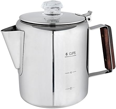 6 Cup Outdoors Stovetop Stainless Steel Percolator Coffee Pot