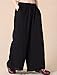 Mordenmiss Women's Linen Wide Leg Elastic Waistband Pants with Pockets Large Black