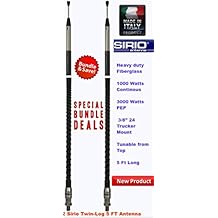 Sirio Individual-Log 5 - Antena de Fibra de Vidrio móvil de Alto Rendimiento (5 pies)