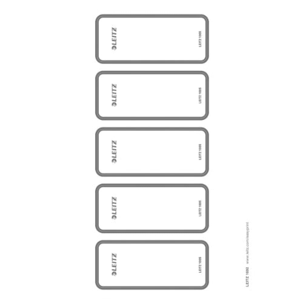 Leitz PC Printable Self Adhesive Spine Labels for Leitz Wow, Leitz Active Wow, Style, Urban Chic and Active Solid 80 mm Lever Arch Files, Wide and Short, 46 x 111 mm, Paper, 16920085 - Light Grey, Pack of 50,