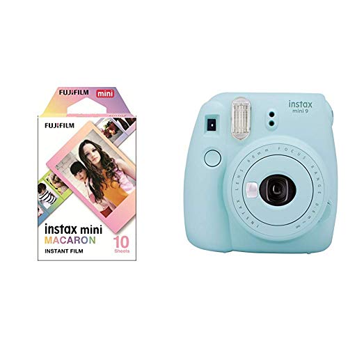 Fujifilm Film Instax mini Macaron 10 Vues Multicolore & - Instax Mini 9 - bleu glace - appareil seul