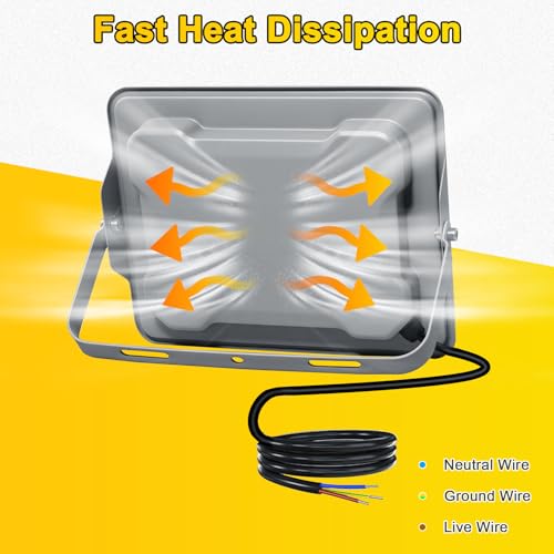 CREATESTAR Outdoor LED Spotlight 400W, Outdoor LED Spotlights 6500K 40000LM Cool White Light, IP66 Waterproof Outdoor Headlight for Sports Warehouse Garage Garden Parking Field Courtyard, 1 Pieces