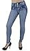 Style G208– Colombian Design, High Waist, Butt Lift, Levanta Cola, Skinny Jeans in M. Blue Size 13