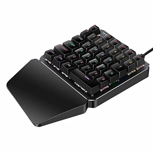 Shan-S K7 Wired Gaming Keypad with RGB Backlight 35 Keys Ergonomic One-Handed Keyboard for Computer PC Laptop LED 7 Color Backlit Keycaps Key Cap Board USB Keybord Player - Thumbnail 7