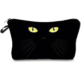 Livel lhood Black Cat Cosmetic Bag for Women Cute Small Makeup Bag for Purse Travel Toiletry Zipper Pouch for Girls Gift for Cat Lovers Black Cat Makeup Bag for Her