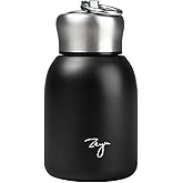 Mini 12oz Stainless Steel Water Bottle, Small Vacuum Insulated Water Bottle Leak Proof Sport Tumbler Cup Hot and Cold Water Bottle for Women Girls Kids Gift Milk Tea Lunch (Black)
