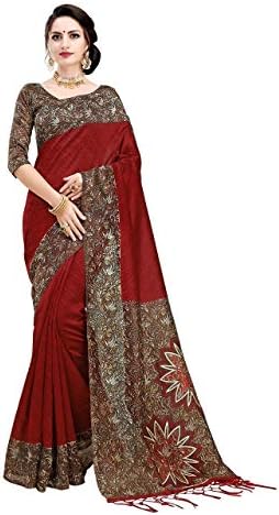 Indira Designer Women's Art Mysore Silk Saree With Blouse Piece (Star-Red)