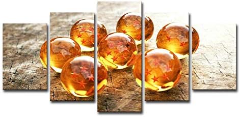 HAOPIN Canvas Wall Art Prints Mural 5 Piece Canvas Ready to Hang - Completely framed Wall Decorative painting For Living Room Bedroom 5Pcs/Set Dragon Ball 80/60/40X30cm (With frame)