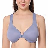 Delimira Women's Comfort Underwire Full Coverage Non-Foam Racerback Front Closure Bra