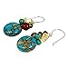 NOVICA Multi Gem Dyed Blue Calcite .925 Sterling Silver Cluster Earrings, Green Earth'
