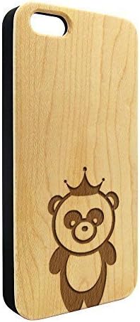 Genuine Maple Wood Organic Cute Panda Bear Crown Snap-On Cover Hard Case for iPhone 6 Plus by heywan