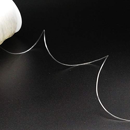 Afantti 0.8mm Elastic Bracelet String Stretchy Bead Cord Crystal Thread for Bracelet Necklace Jewelry Making | Clear White & Brown | 100m / 328ft per Roll