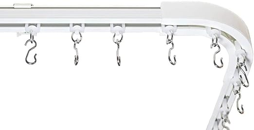 Amazon Com Shower Curtain Ceiling Track Set With Corner Bends For