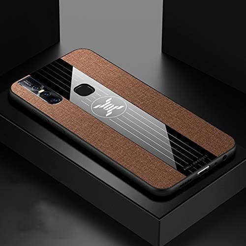 YIHUI Protective Case Cover For Vivo S1 / V15 Stitching Cloth Texture Shockproof TPU Protective Case(Black) (Color : Brown)