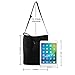 Oct17 Women Faux Leather Bucket Tote Shoulder Bag Fashion Ladies Handbag Purse with Small Bag - Black