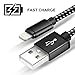 Lightning Cable, Nylon Braided Durable Charging Cord Lightning Cable for iphone X, 8 Plus, 8, 7 Plus etc. (Black & White)