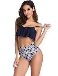 LALAVAVA Falbala traje de baño de cintura alta para dama