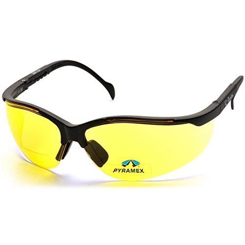 Pyramex Safety SB1830R25 Venture II Readers Black Frame with Amber + 2.5 Lens