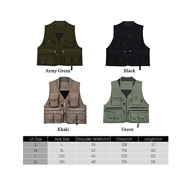 Janhiny Quick Dry Fly Fishing Vest Atmungsaktive Angeljacke mit Mesh-Futter für Angler – Bild 3
