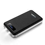TopMate 20000mah Huge Capacity Power Bank, Three Output Ports(Two 2.1A One 1A), Dual LED Lights, Ninety Percent Conversion, Carbon Fiber Look