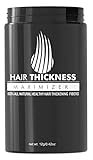 Hair Thickness Maximizer - Safer Than Keratin Hair Fibers With 2nd Generation All Natural Plant Based Hair Loss Concealing Fillers For Instant Thickening of Thinning or Balding Hair (Light Brown)