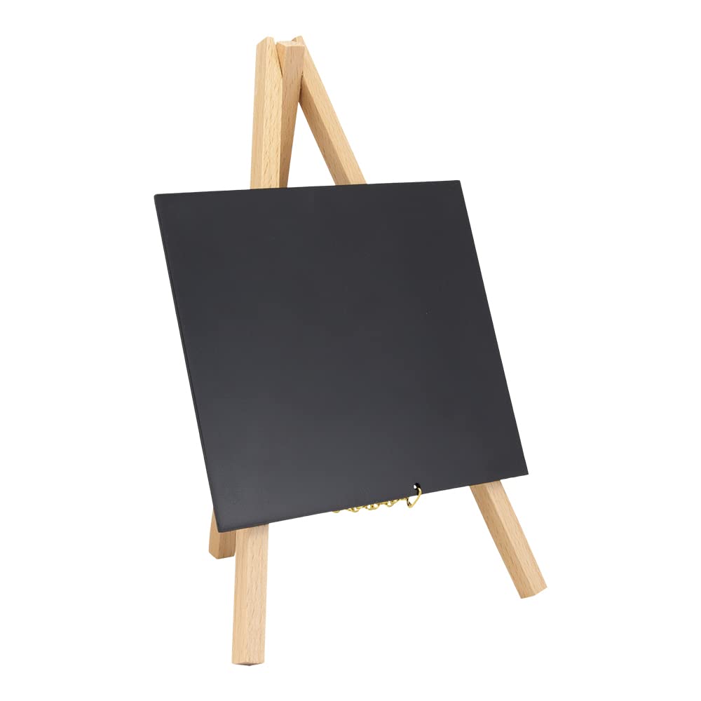 Securit Mini Chalkboard Sign with Wooden Easel Stand, Mini Blackboard Sign, Easel Chalkboard for Wedding Table Number or Birthday with Chalkmarker Included
