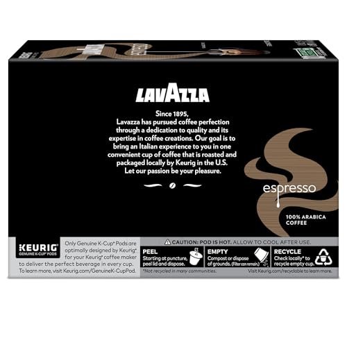 LAVAZZA ESPRESSO, SINGLE-SERVE KEURIG K-CUP PODS, MEDIUM ROAST COFFEE, 10-COUNT BOX
