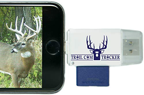 Trail Cam Tracker SD Card Reader for iPhone & Android - Best & Fastest Game Camera Viewer - Deer Hunting Smartphone Memory Card Player - Free Case- Hunt Big Bucks (iPhone (All-in-one Version))