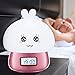 Multicolor Silicone Alarm Clock Led Touch Table Nightlight Rechargeable Sensitive Remote Control Cute Animal Desk Lamp Bedroom Lamp for Baby, Children, Toddlers or Nursery -Pink