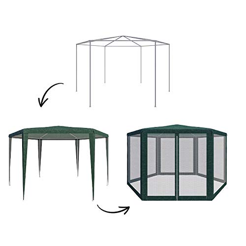 VANGALOO sechseckiger Event Pavillon, Zelt, Sun Shelter, Sonnensegel, Quick Deluxe Pavillion, Partyzelt,Sonnenschutz für… – Bild 5