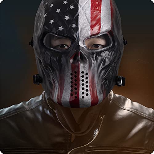 OutdoorMaster Full Face Airsoft Mask with Eye Protection Lenses