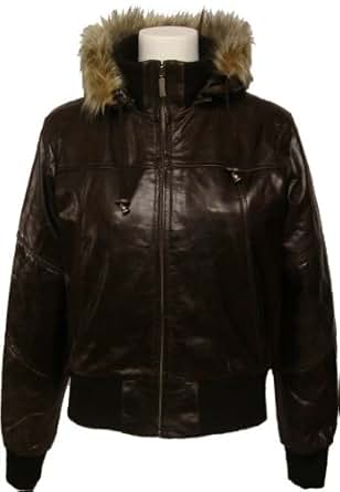 Brown fur vest with hood for women boots clearance