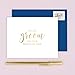 To My Groom on Our Wedding Day Card for Husband, Handmade White Card Stamped with Gold Foil - Calligraphy Design with Navy Blue Envelope …