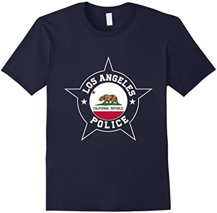 Men's Los Angeles Police T Shirt - LAPD Large Navy