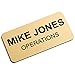 Custom Engraved Name Tag Badges – Personalized Identification with Pin or Magnetic Backing, 1.5 Inches x 3 Inches, European Gold/Black
