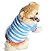 Mikey Store Pet Dog Clothes Soft Thickening Warm Stripe Polar Fleece Winter Clothes (Blue, XS)