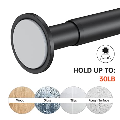 BRIOFOX Industrial Shower Curtain Rod Black Tension Curtain Rod