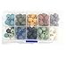 JulieWang 1 Box Mixed Natural Lava Stone Beads 10mm approx 100pcs Energy Stone Healing Power for Jewelry Making