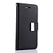 For iPhone 5C Case,L-FADNUT Luxury Flip PU Leather Case,Dual Card Slots Metal Megnetic Closure Stand Wallet Card Holder Case Cover For iPhone 5C - Black