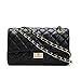 Women's Chain Quilted PU Leather Shoulder Bag (11', Black)