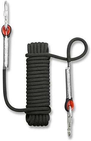 NIECOR 12 MM Outdoor Static Rock Climbing Rope,High Strength Accessory Fire Escape Safety Rappelling Rope 32ft,49ft,64ft,98ft
