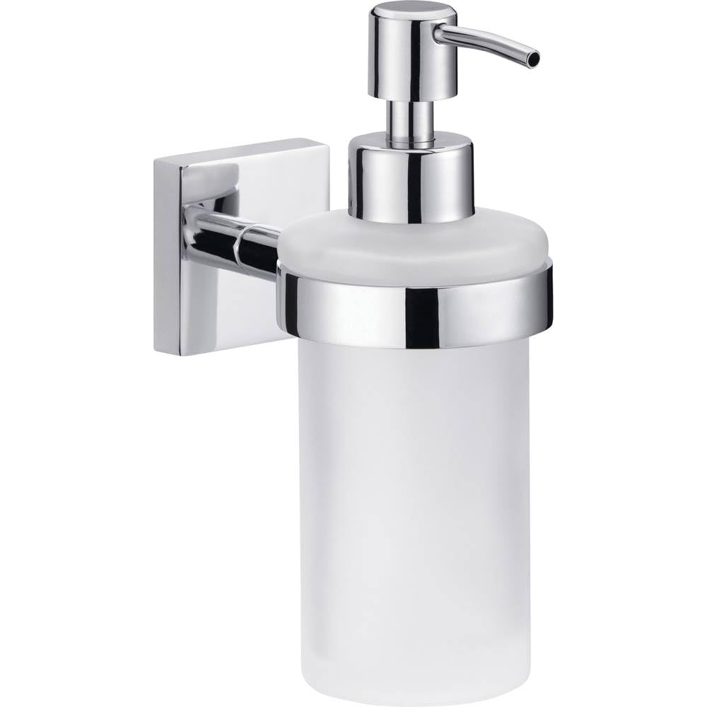 tesa® Ekkro soap dispenser, high gloss chromed metal, self-adhesive, adhesive mounting technology, 170mm x 70mm x 125mm — image 1